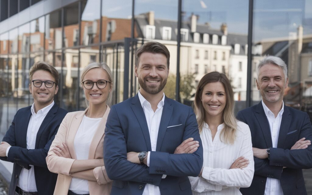 Façade d'une agence immobilière située à Nanterre
