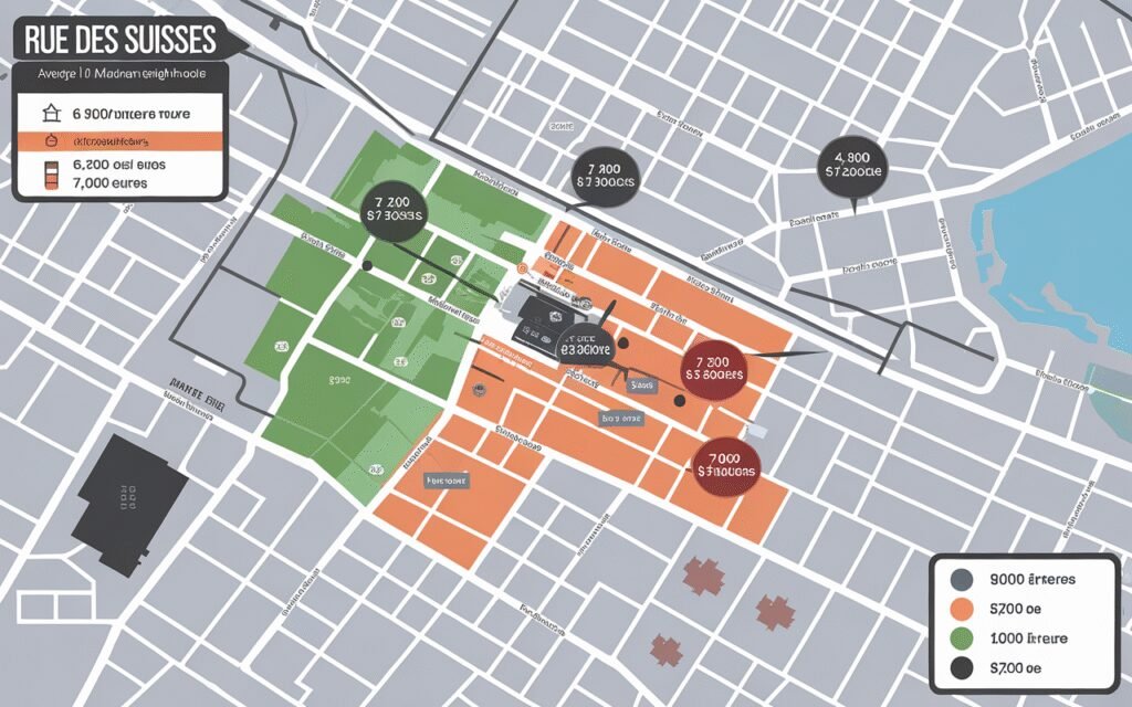 Estimation du prix au mètre carré Rue des Suisses à Nanterre Mont-Valérien