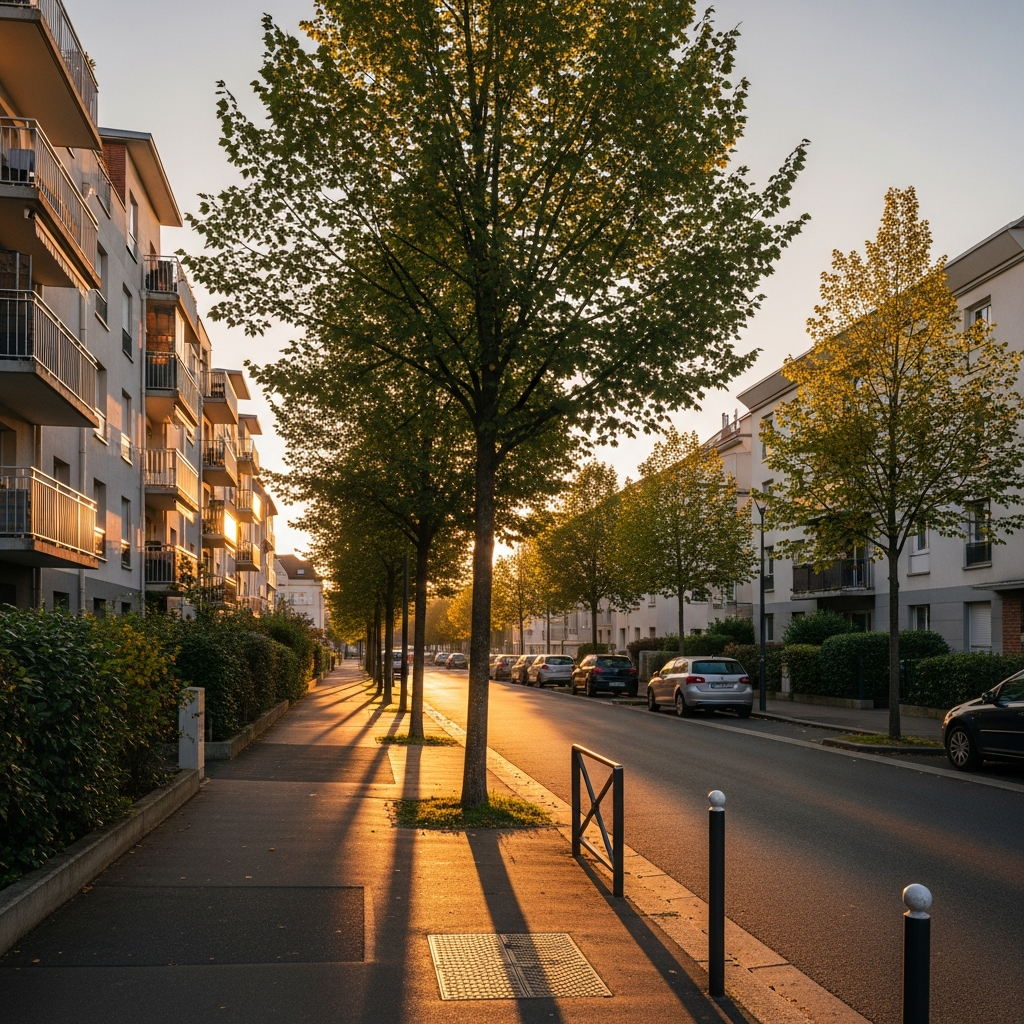 Vue d'une maison située Allée de l’Île-de-France dans le quartier Les Groues à Nanterre pour une estimation immobilière