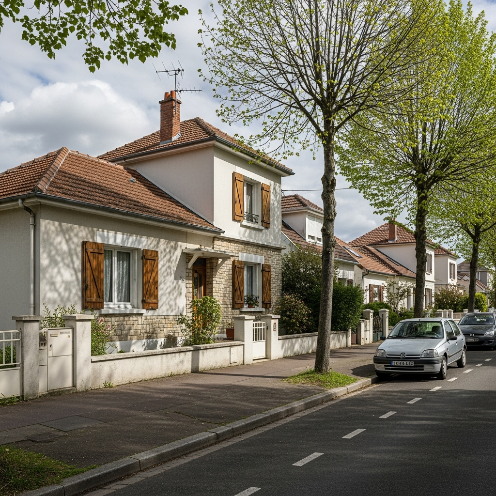 Façade d'une maison située Avenue Pablo Picasso dans le quartier Parc Sud à Nanterre pour estimation immobilière