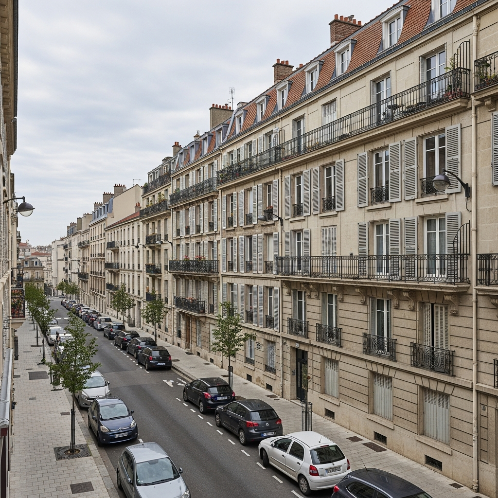 Vue aérienne du quartier Parc Sud à Nanterre avec des appartements modernes