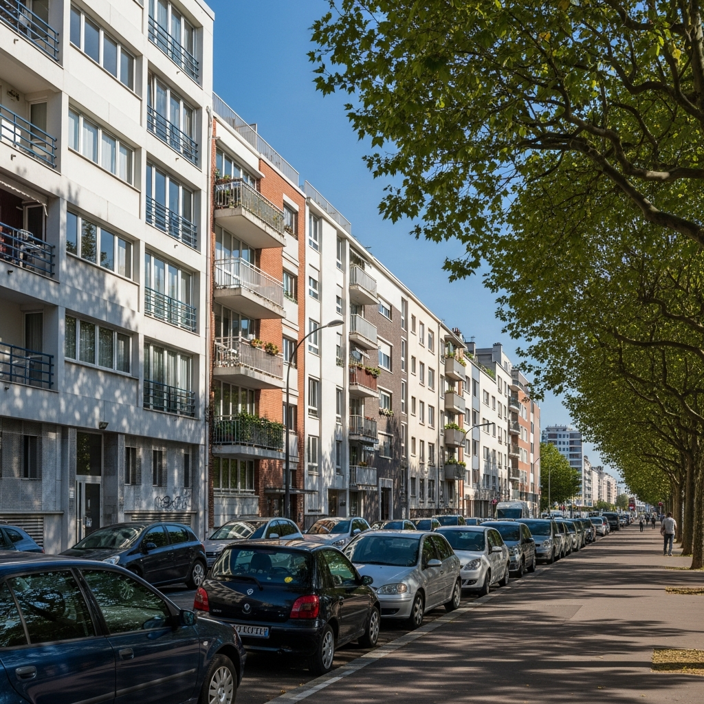 Vue du Boulevard de Pesaro dans le Parc Sud de Nanterre