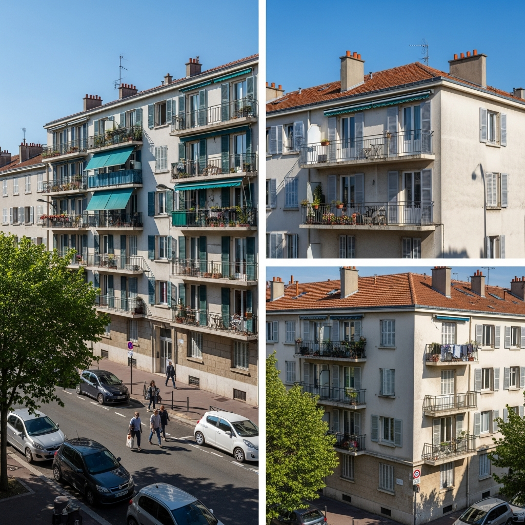 Vue aérienne d'un appartement dans le quartier Parc Sud à Nanterre