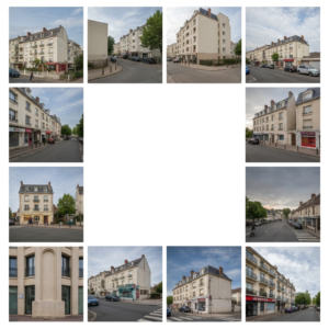 Vue du quartier Rue Mont Valérien à Plateau Nanterre avec des indications sur les prix de l'immobilier