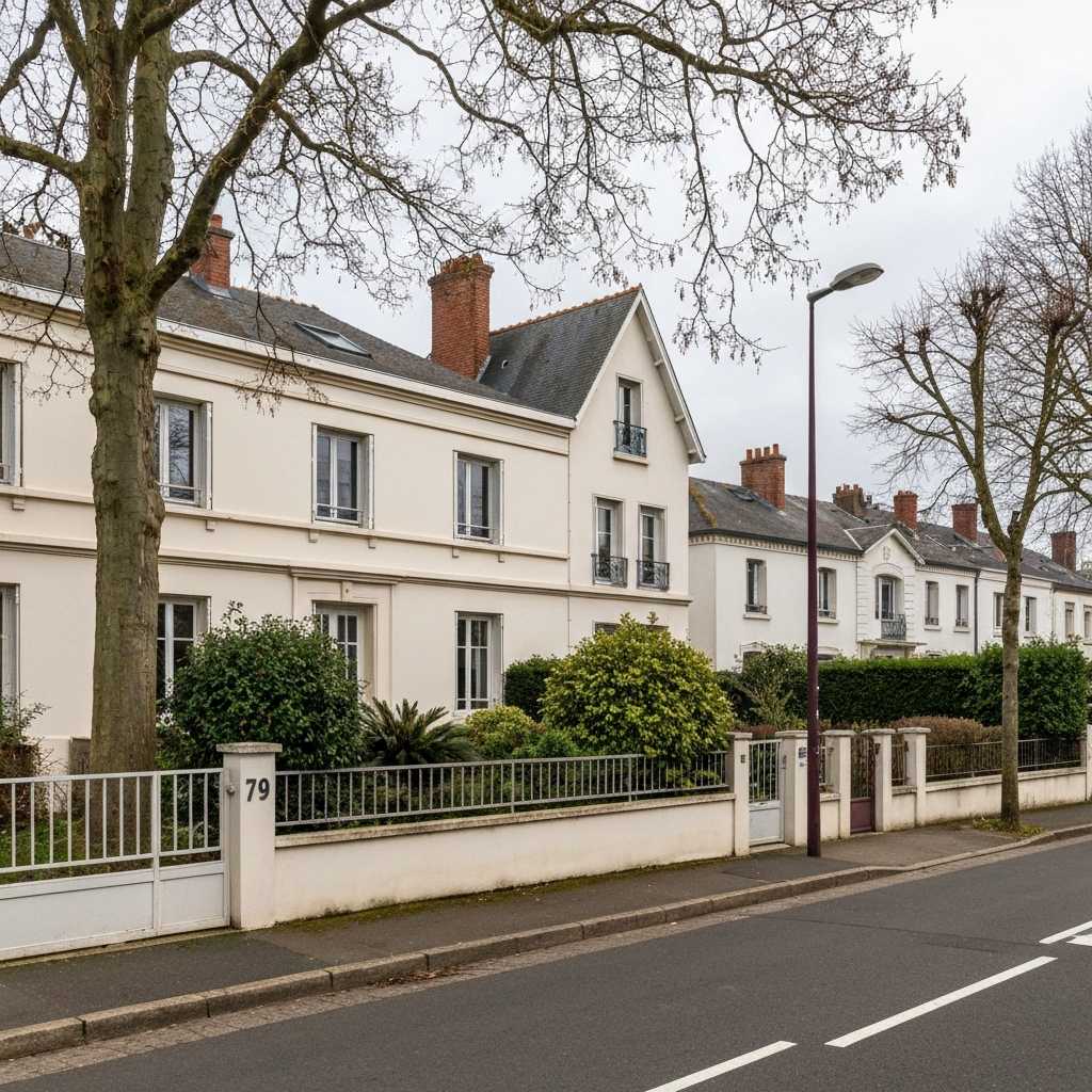 Jeune couple heureux devant leur nouvelle maison à Nanterre