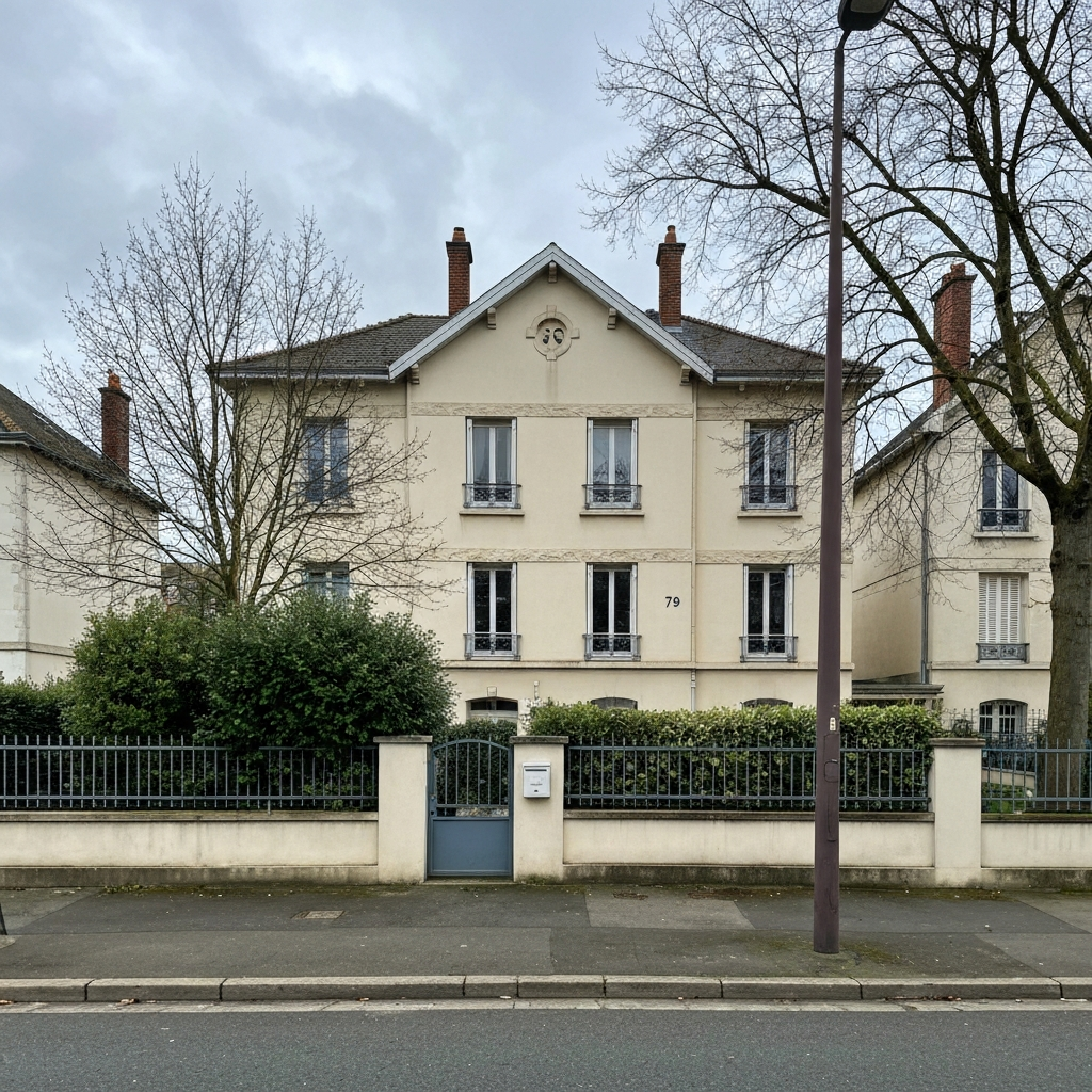 Vue aérienne du quartier autour de la station RER Nanterre-Ville avec des immeubles modernes et espaces verts