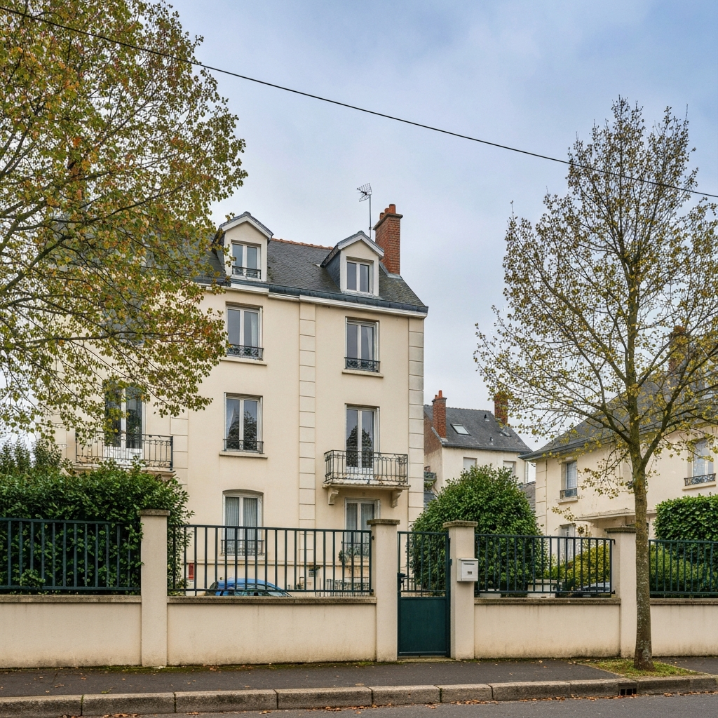 Vue de la Rue Rigault à Mont-Valérien, Nanterre, illustrant le prix au mètre carré