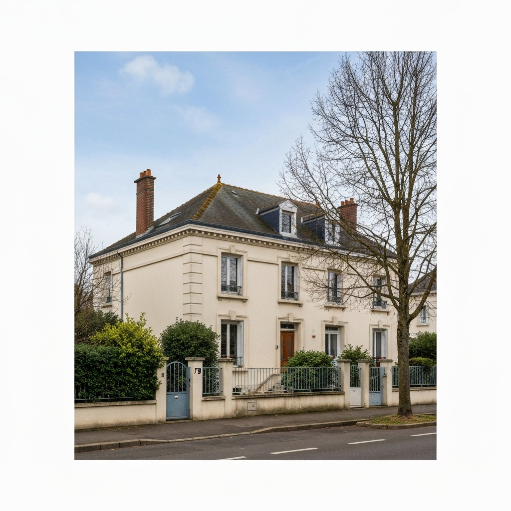 Vue extérieure d'une maison à la Rue de la Folie, Université Nanterre