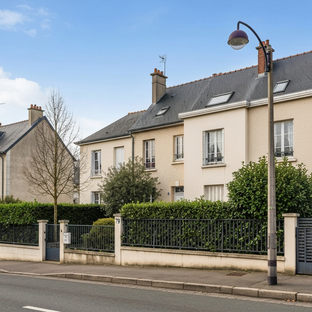 Vue de la maison située Rue Diderot dans le quartier Vieux-Pont à Nanterre