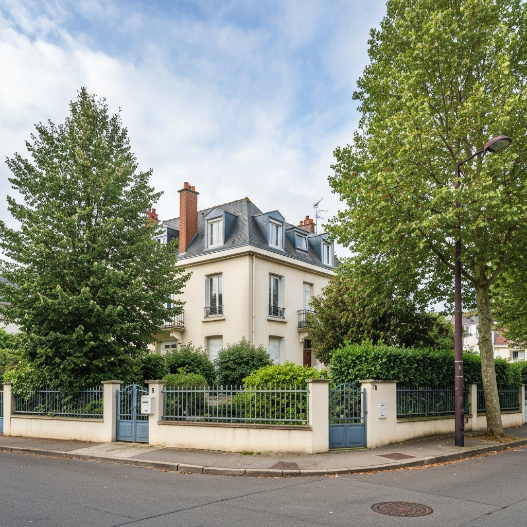 Vue de la Rue Paul Langevin à Vieux-Pont, Nanterre, illustrant les prix de l'immobilier