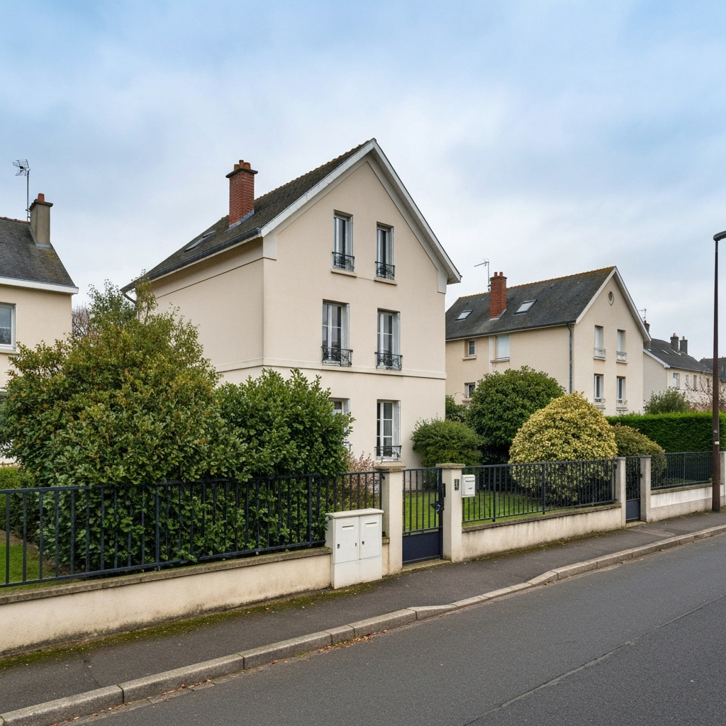 Vue de la Rue Paul Langevin dans le quartier Vieux-Pont à Nanterre, illustrant les prix de l'immobilier