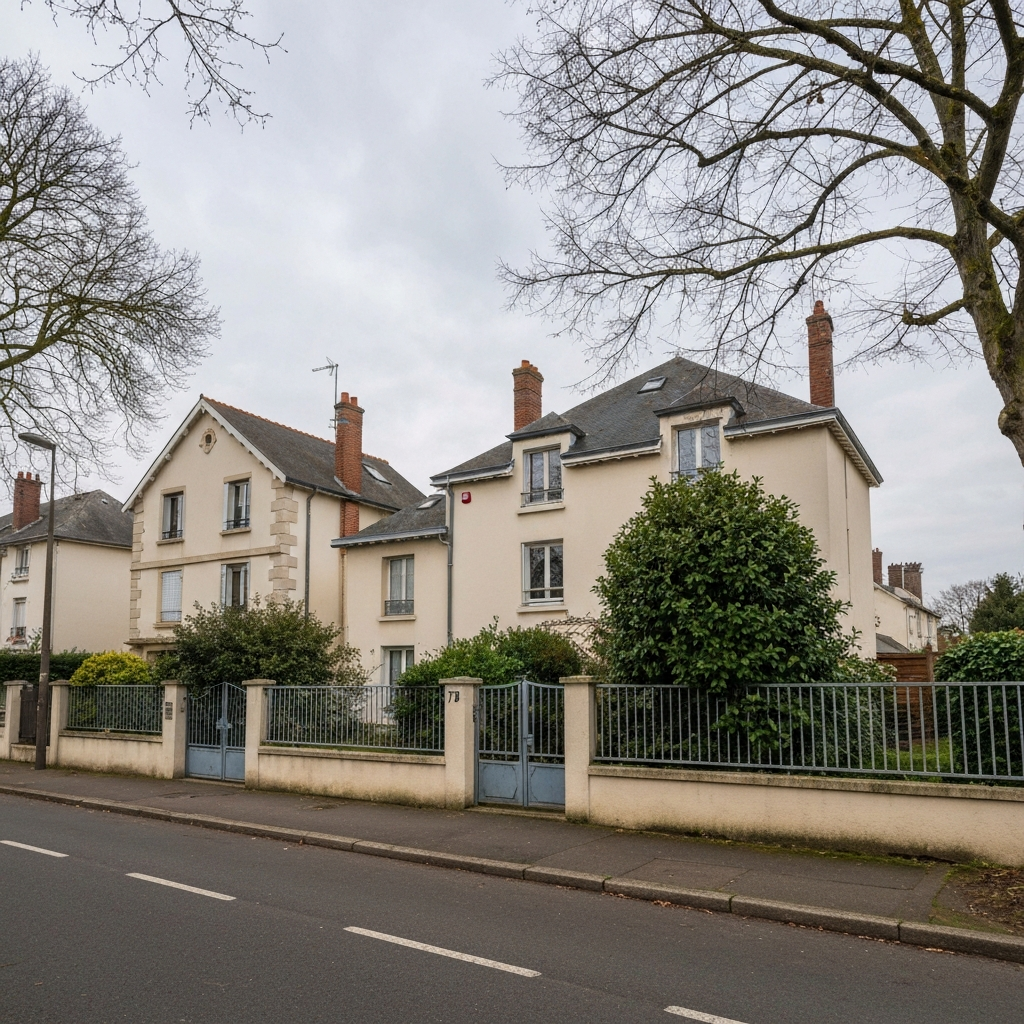 Vue de la Rue Eugène Varlin à Vieux-Pont, Nanterre avec indication des prix au mètre carré