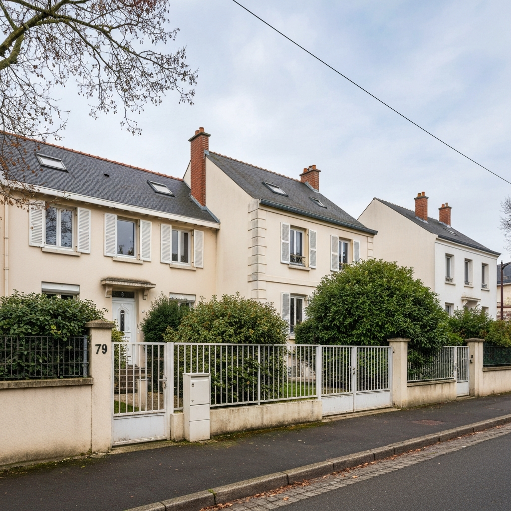 Vue aérienne du Square Faidherbe République à Nanterre avec indication des prix du mètre carré